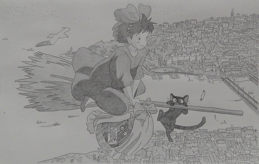 240分で描くシャーペンイラスト02 アニメは世界を救う