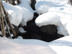 雪に覆われた池