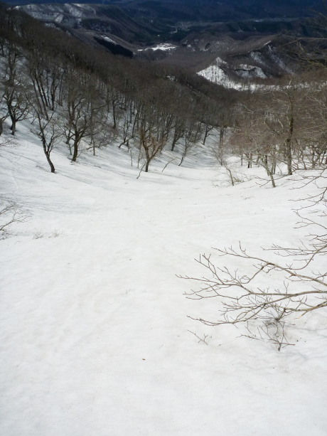 木谷源頭部の雪原